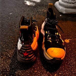 Converse Black and Orange Athletic Shoes